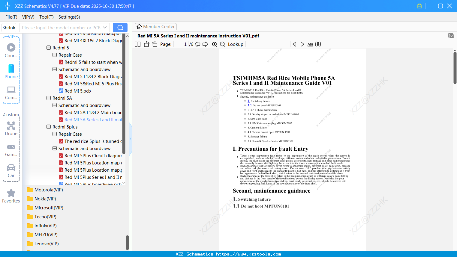 Xiaomi Redmi 5A Series I And II Maintenance Instruction V01